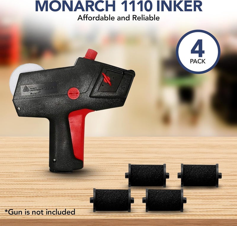 Perco Ink Roll for Monarch 1110 Price and Date Guns - Pack of 4 Replacement Inkers for Monarch 1110 Labelers - Easy to Load, Premium, Clear & Bold Prints - Made in USA - Image 4